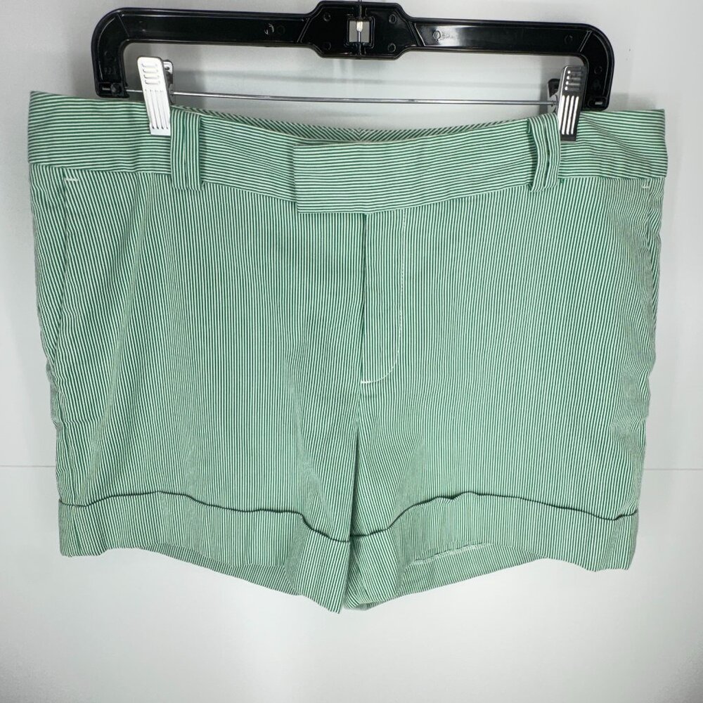 Banana Republic Martin Fit Tailored Shorts in Verde Microstripe - Picture 3 of 10